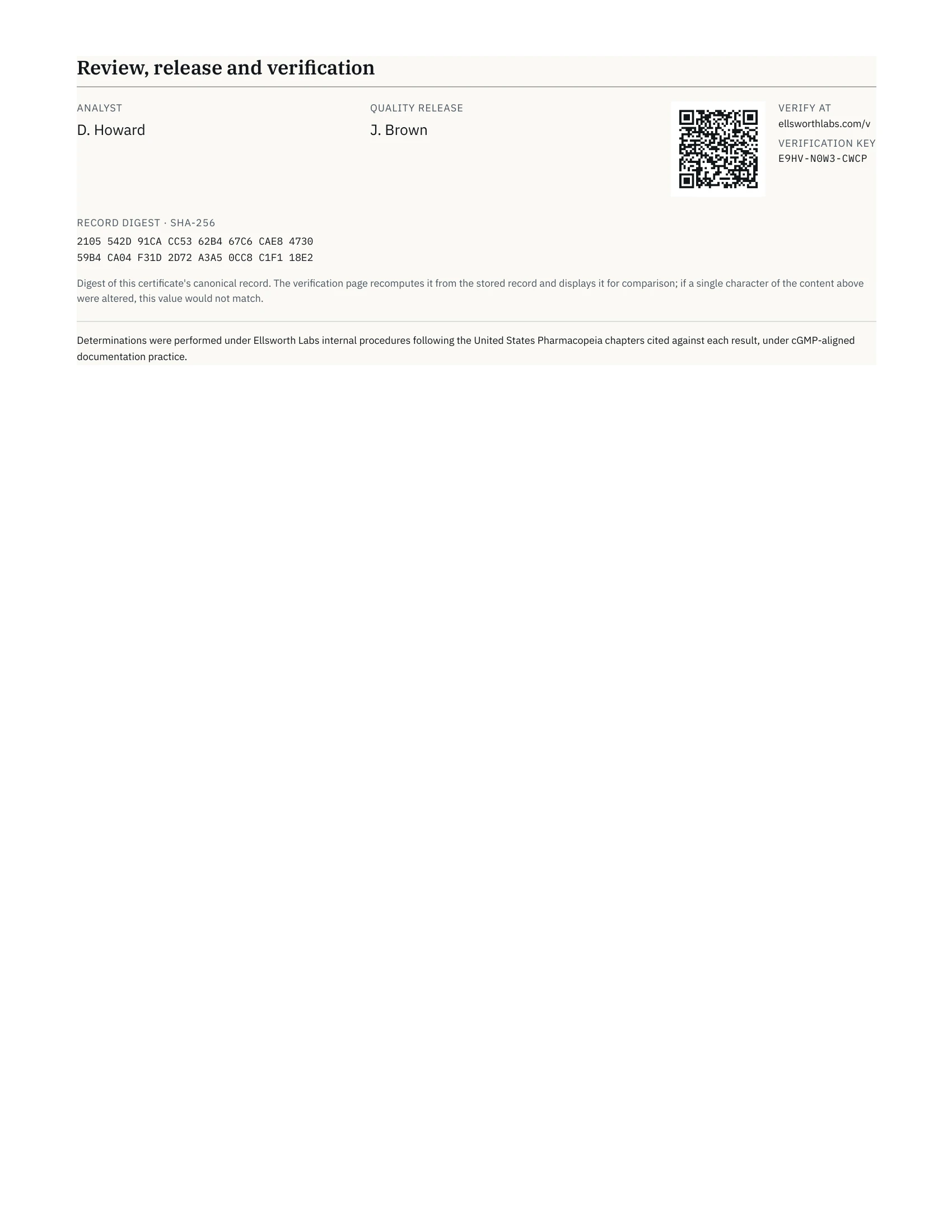 Certificado de análisis de 80 mg, página 3 de 3